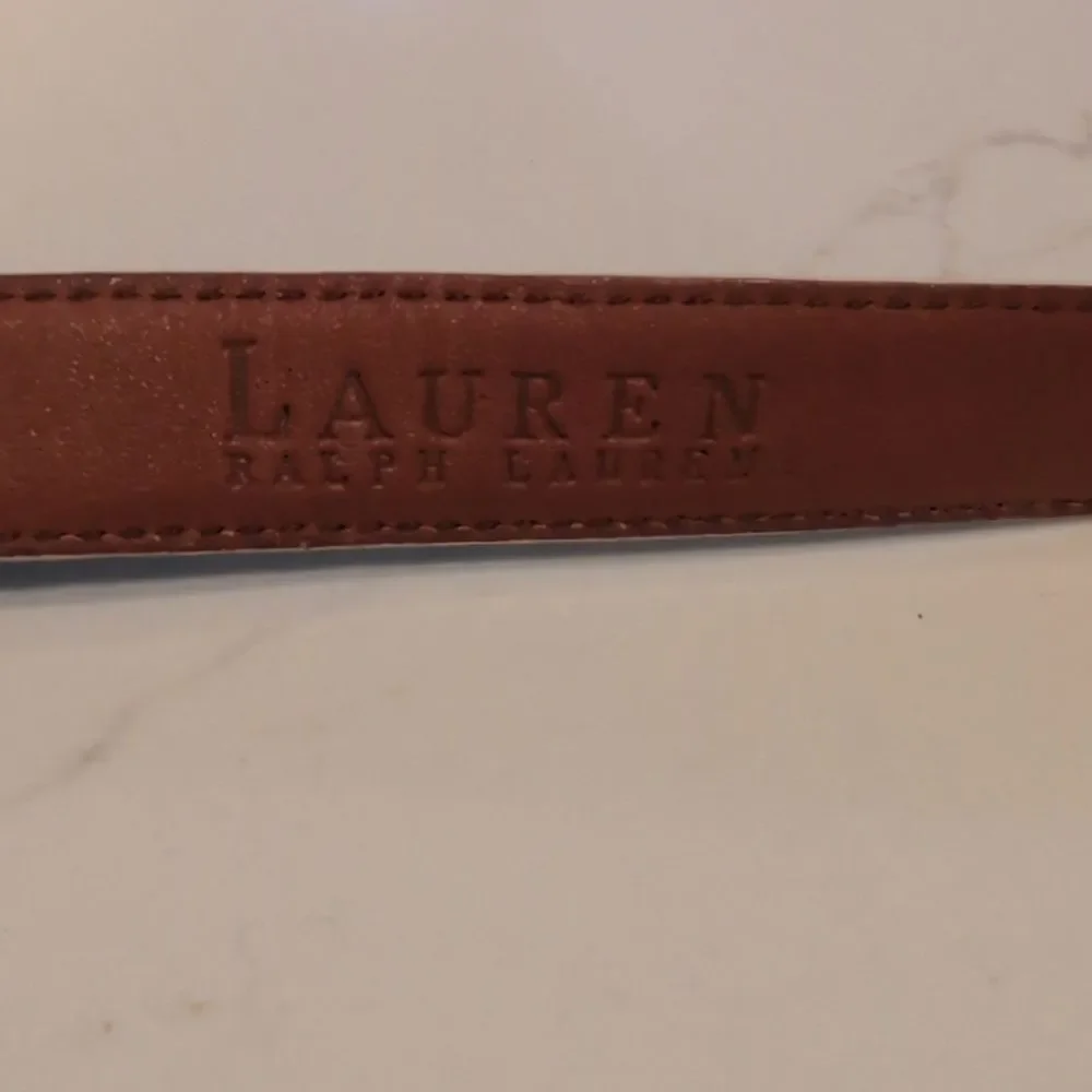 Elegant Lauren Ralph Lauren Black Perforated Italian Leather Women's Belt Size M